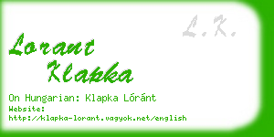 lorant klapka business card